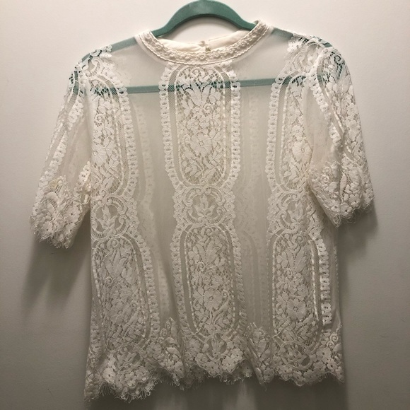 White Lace Dress Shirt - Picture 1 of 1